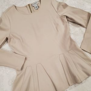Fitted peplum long sleeve shirt